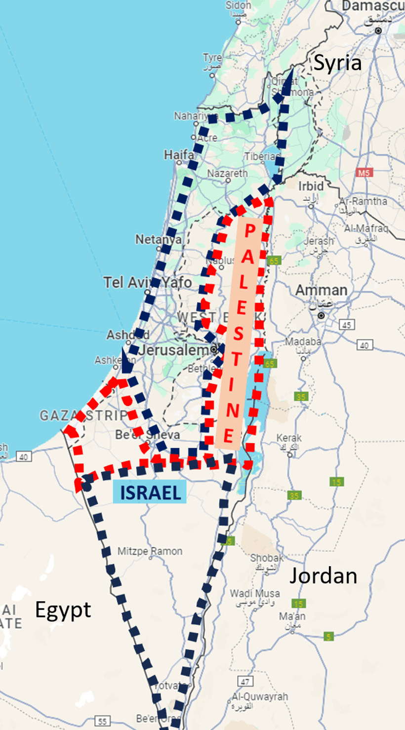 Israel – Palestine Peace Plan Map